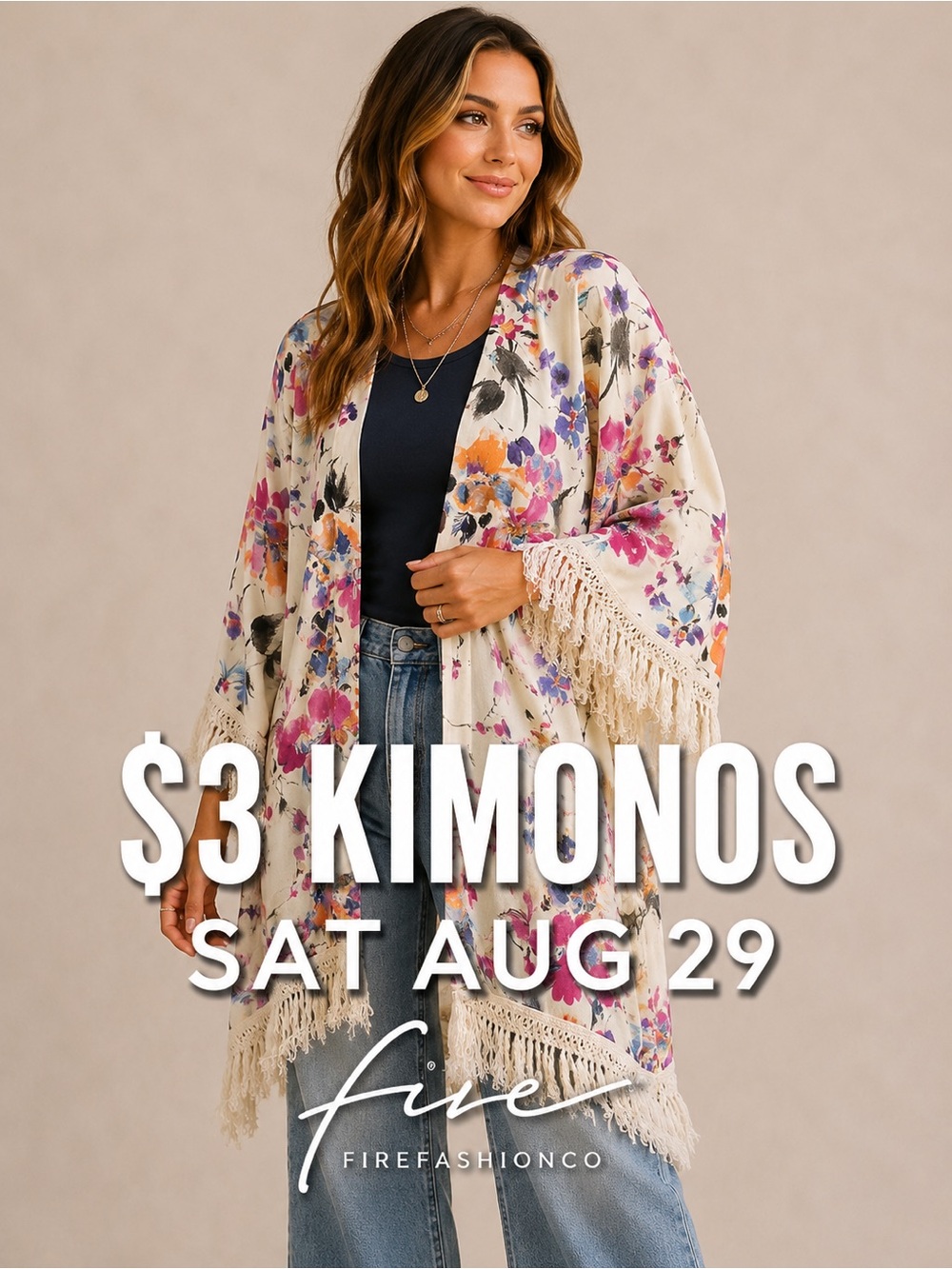 $3 Kimono THIS SATURDAY 8/29 @3:33PM CST Duster Cover Up